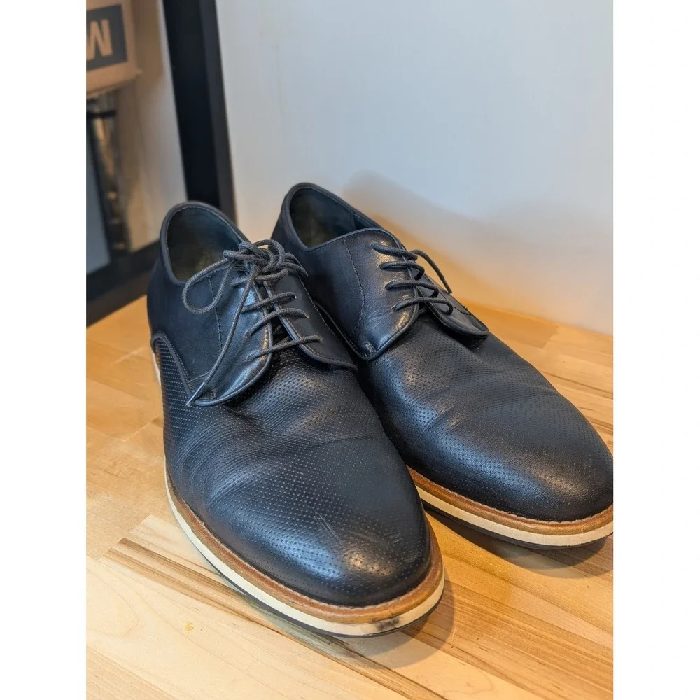 Zan Zara Leather Dress Shoes Perforated Lace‎ Up Oxford Style Size 13